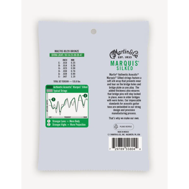 C.F. Martin MA170S Acoustic Marquis� Silked Extra Light (.010 - .047) 80/20 Bronze